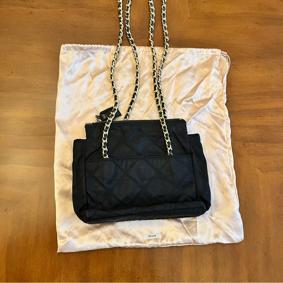 Vintage PRADA Tessuto Nylon Quilted Evening Bag - Black - Picture 4 of 17